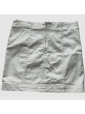 Free People Skirt Womens 8 White Striped Mini High Waist Cotton Blend